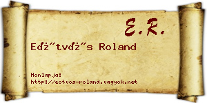 Eötvös Roland névjegykártya